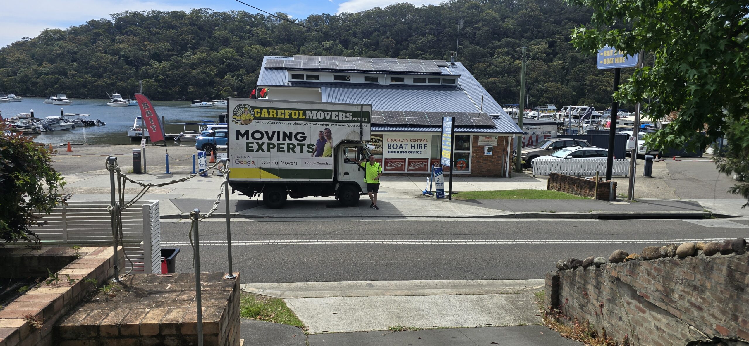 Careful Movers truck at an apartment moving job