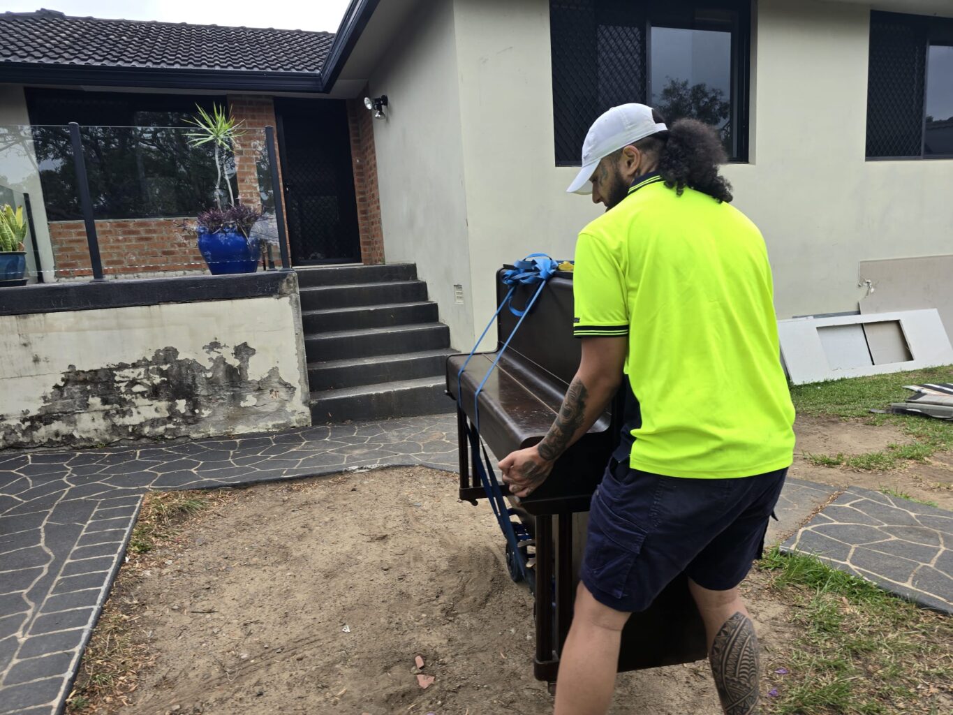 Heavy upright furniture after difficult stair access