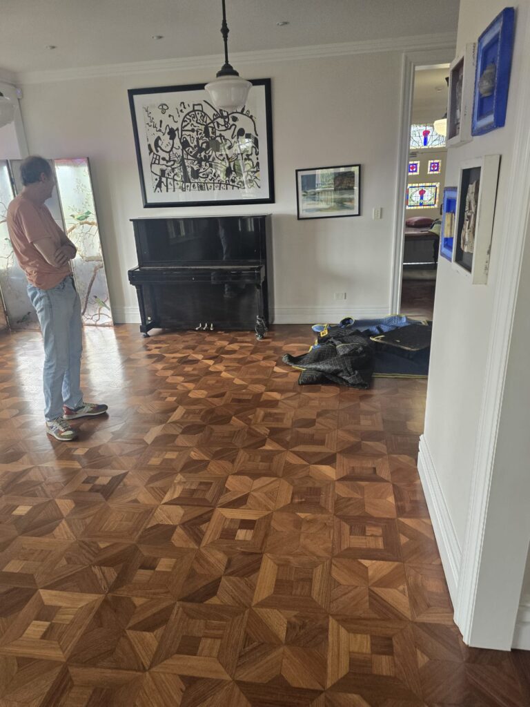 Newly finished timber floor in a Sydney home after furniture removal