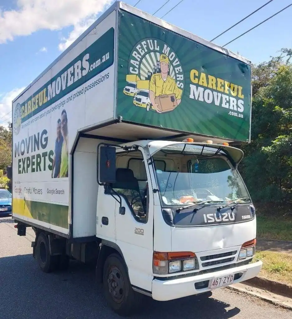About us 1 Careful Movers Sydney truck with city skyline view